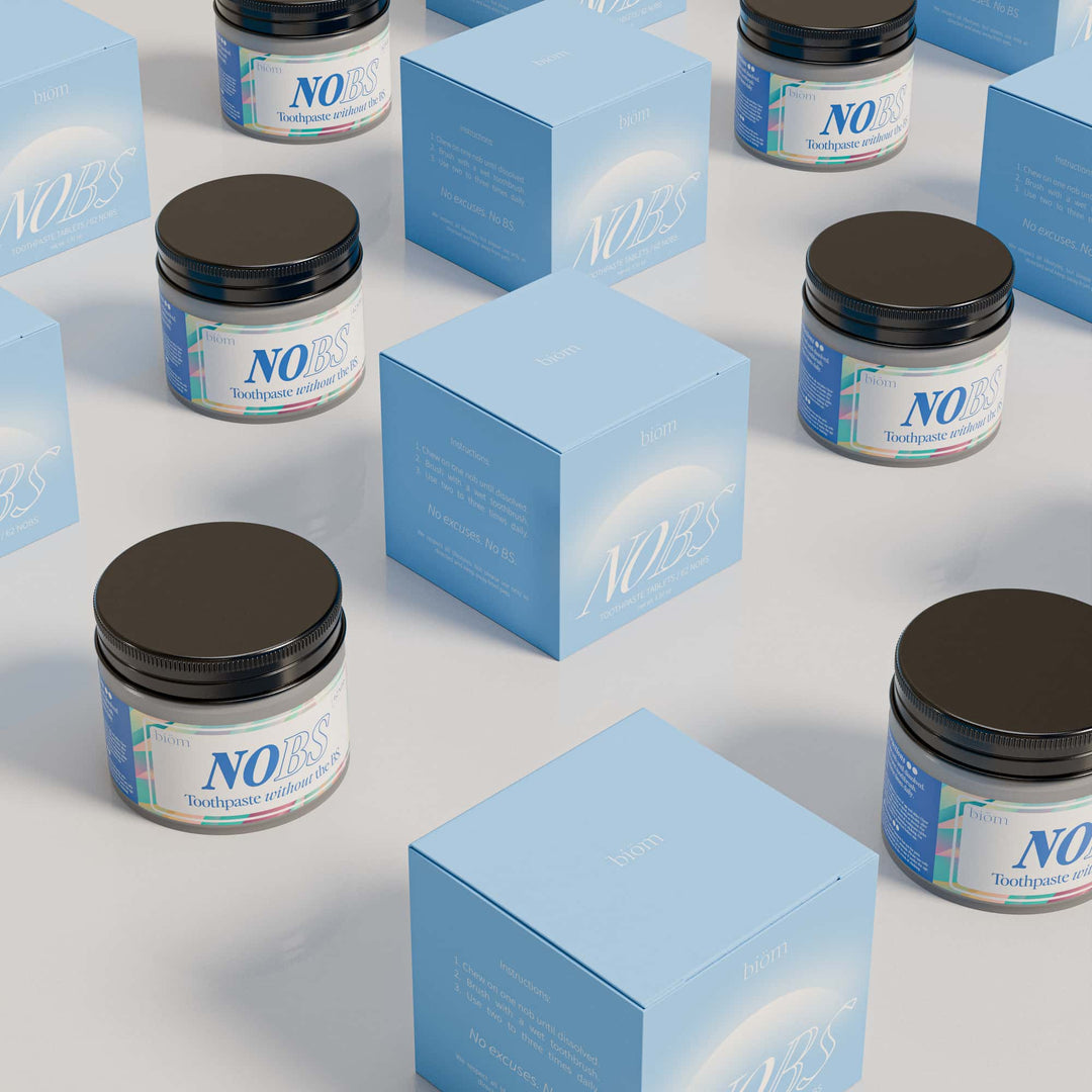 NOBS (No Bad Stuff) Toothpaste Tablets - Nano Hydroxyapatite, Fluoride & Plastic Free, Eco & Travel Friendly - Remineralize with NHA (3 Month)