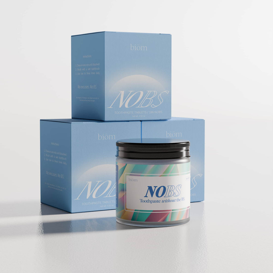 NOBS (No Bad Stuff) Toothpaste Tablets - Nano Hydroxyapatite, Fluoride & Plastic Free, Eco & Travel Friendly - Remineralize with NHA (3 Month)