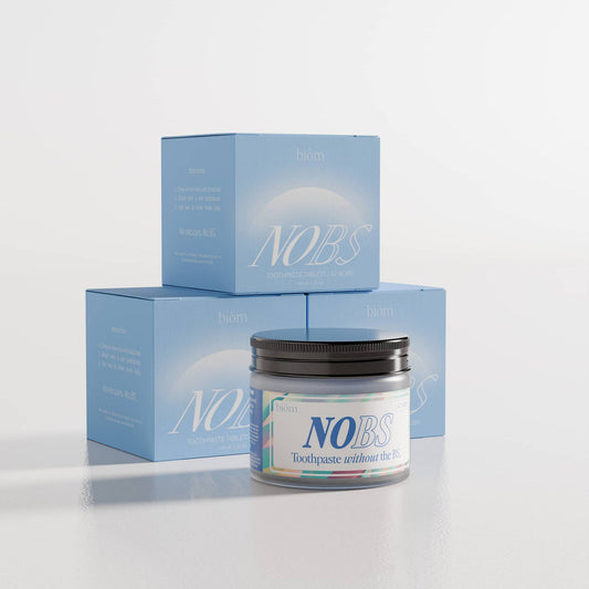NOBS (No Bad Stuff) Toothpaste Tablets - Nano Hydroxyapatite, Fluoride & Plastic Free, Eco & Travel Friendly - Remineralize with NHA (3 Month)